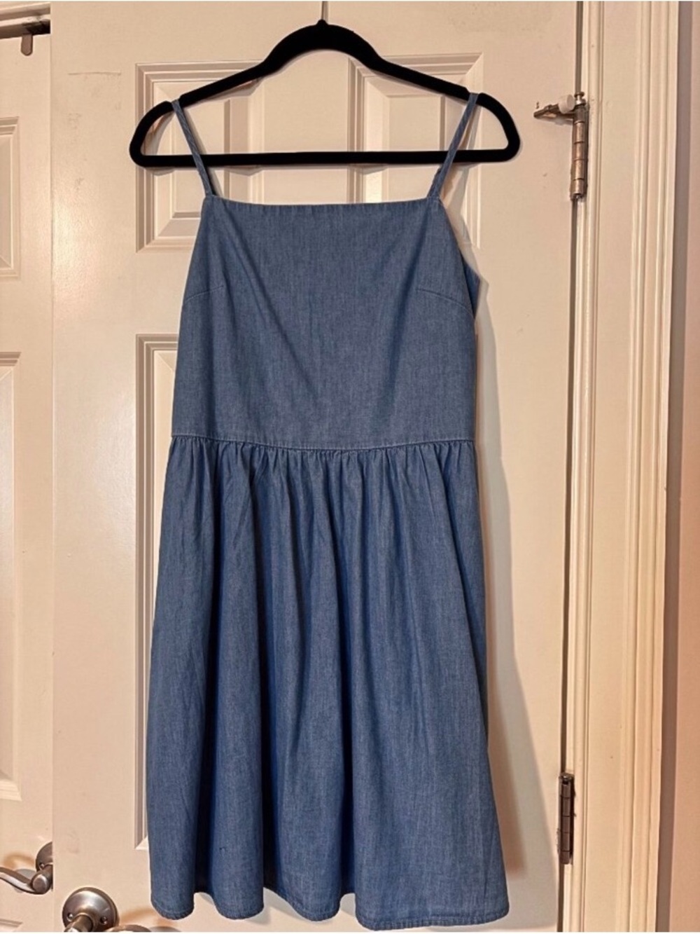 GAP Light Blue Chambray Spaghetti-Strap Sundress